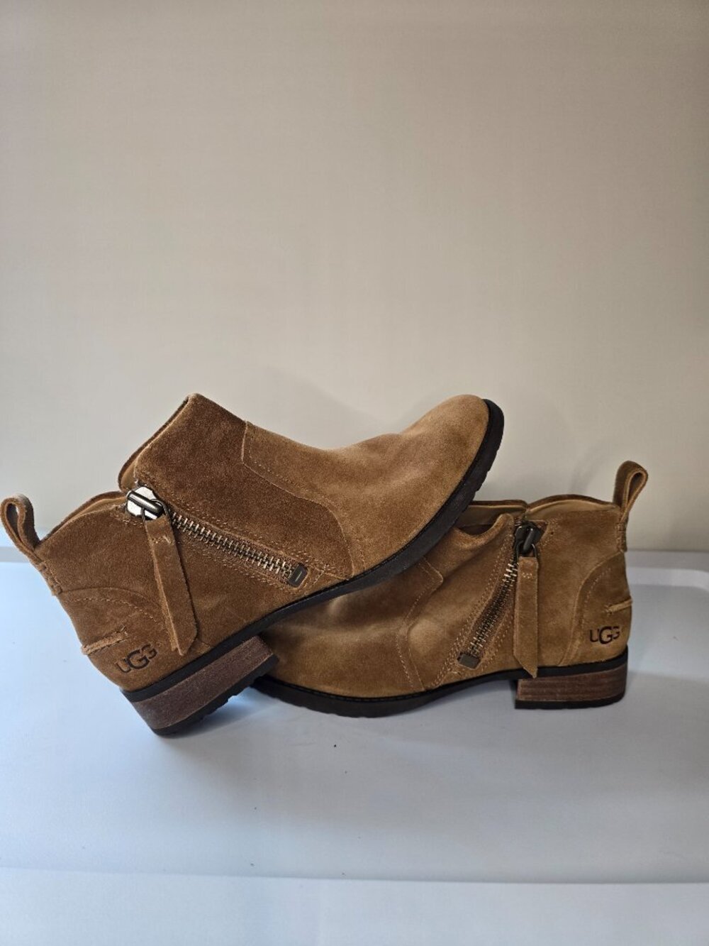 Ugg Women's Aureo Suede - Waterproof, Side Zip, Ankle Boot, Brown - Picture 2 of 7